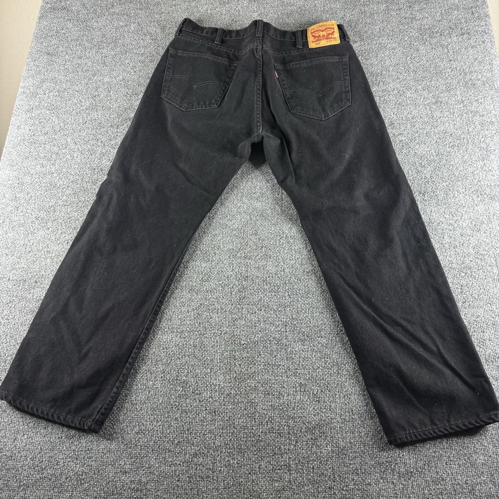 Levis 505 Jeans Mens 38x30 Black Regular Straight Denim Pants Five Pocket Cotton